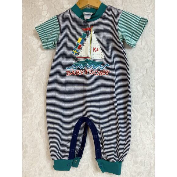 Vintage Baby B’Gosh Nautical Sailboat One-Piece Romper 12 Months 80s 90s Perfect - Picture 5 of 6
